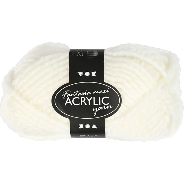 Akrylgarn Fantasia Maxi 50g råvit