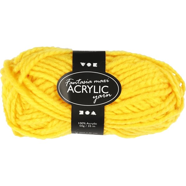 Akrylgarn Fantasia Maxi 50g gul