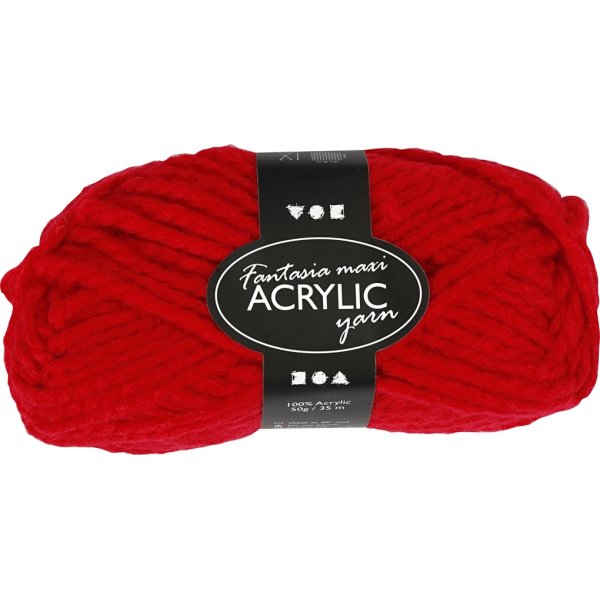 Akrylgarn Fantasia Maxi 50g röd