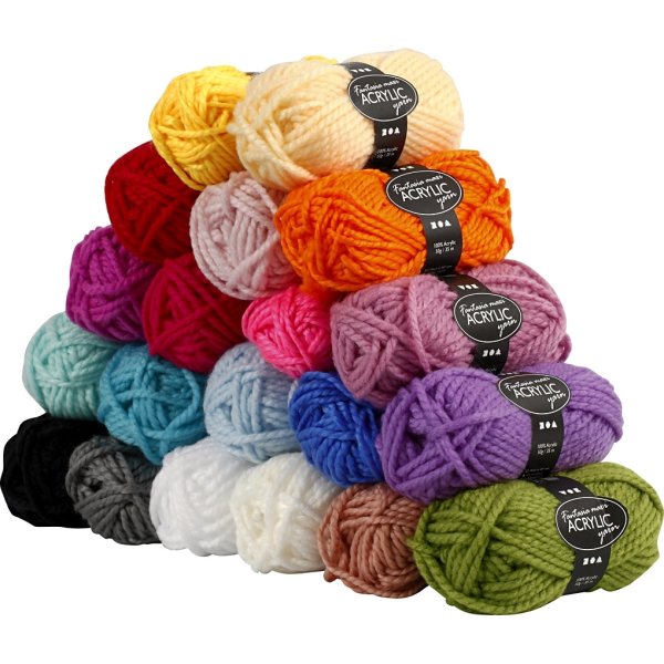 Akrylgarn Fantasia Maxi 20x50g Blandade Färger