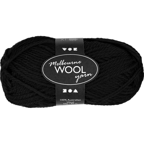 Ullgarn Melbourne 50g svart