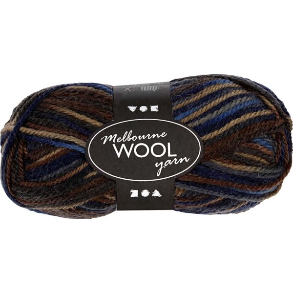 Ullgarn Melbourne 50g brun harmoni
