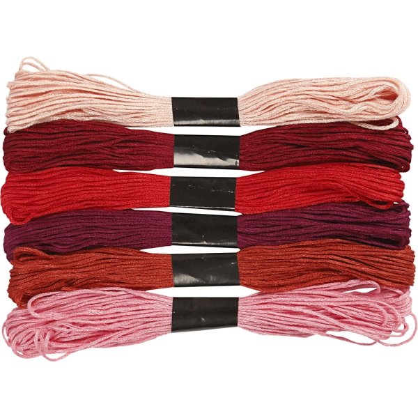 Broderigarn 6 buntar röd harmoni