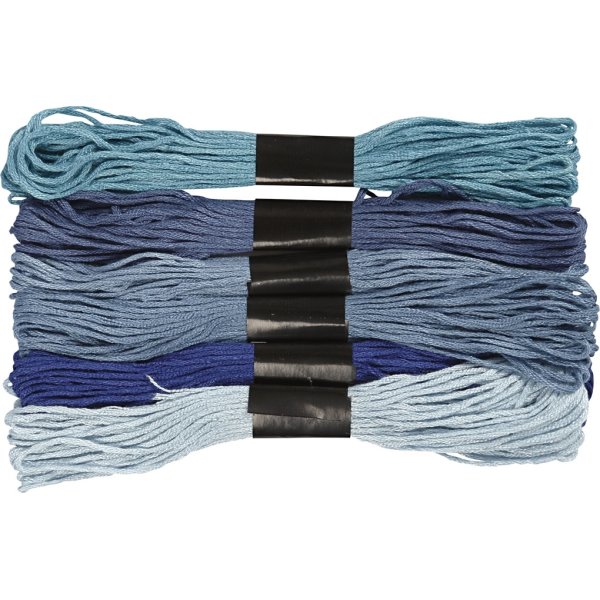 Broderigarn 6 buntar blå harmoni
