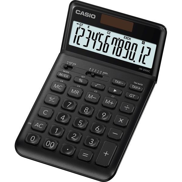 Casio JW-200DQ bordsräknare, svart