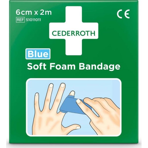 Soft Foam Bandage Cederroth Blå, 6 cm x 2 m