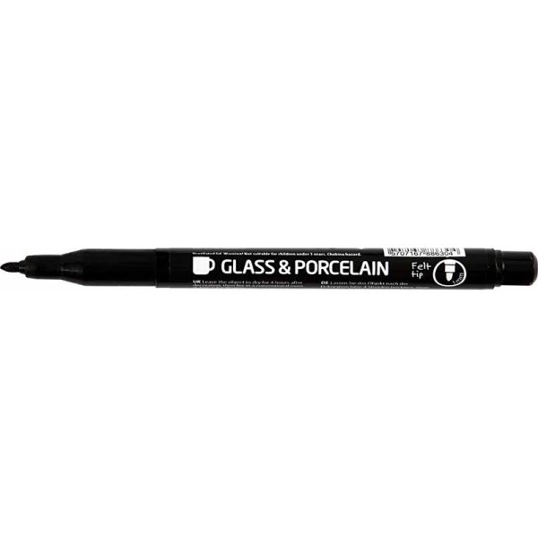 Porslin och Glaspenna 1-3 mm svart