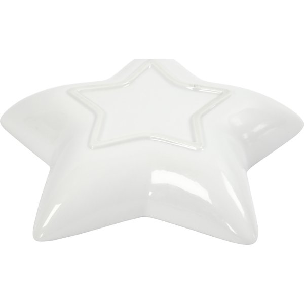 Keramikfat stjärna vit