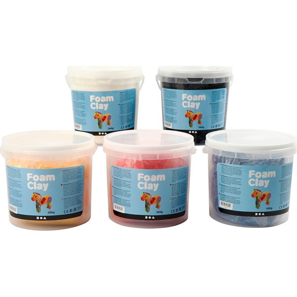 Foam Clay Modellervoks, 5x560 g, primær farver