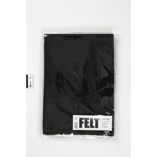 Hobbyfilt A4 21x30 cm 10 ark,svart