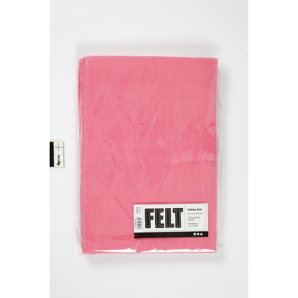 Hobbyfilt A4 21x30 cm 10 ark rosa