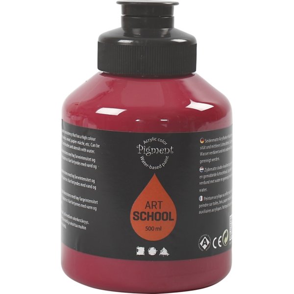 Pigment Kunstnermaling, 500 ml, dark red