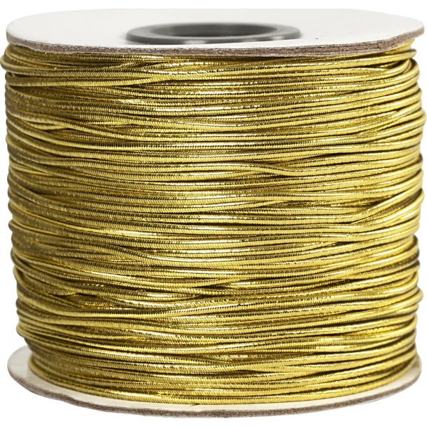 Elastiskt snöre 1 mm x 100 m Guld