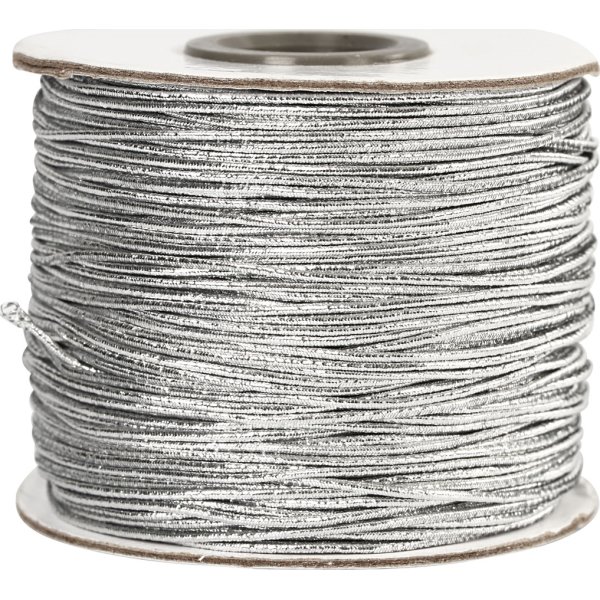 Elastiskt snöre 1 mm x 100 m Silver