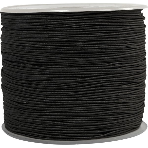 Elastiskt snöre 1 mm x 250 m Svart