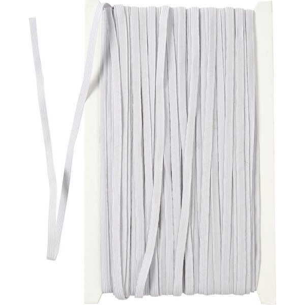 Elastiskt band 6 mm x 50 m Vit