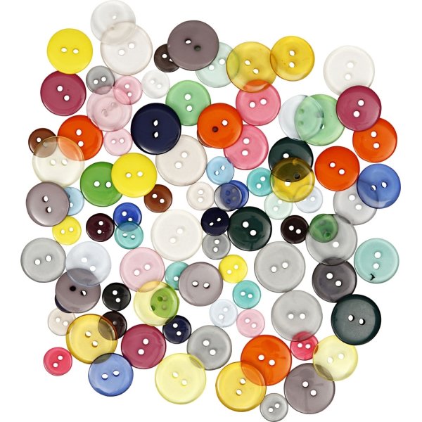Knappar Mix 100 st Blandade färger
