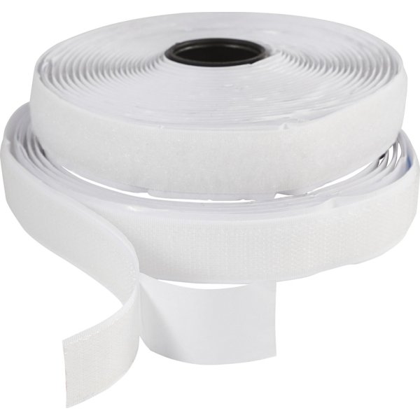 Kardborreband 20 mm x 5 m Vit