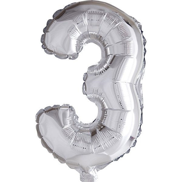 Folieballong Silver 3
