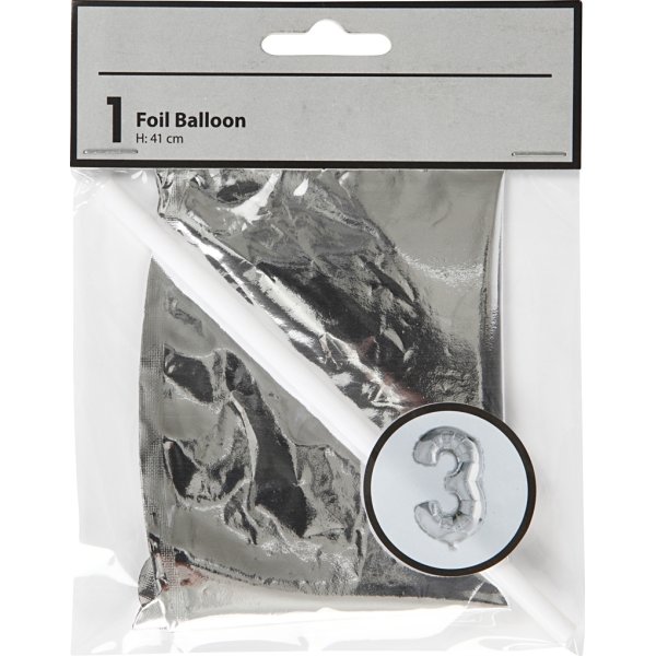 Folieballong Silver 3
