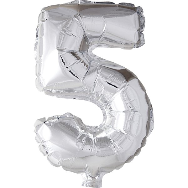 Folieballong Silver 5