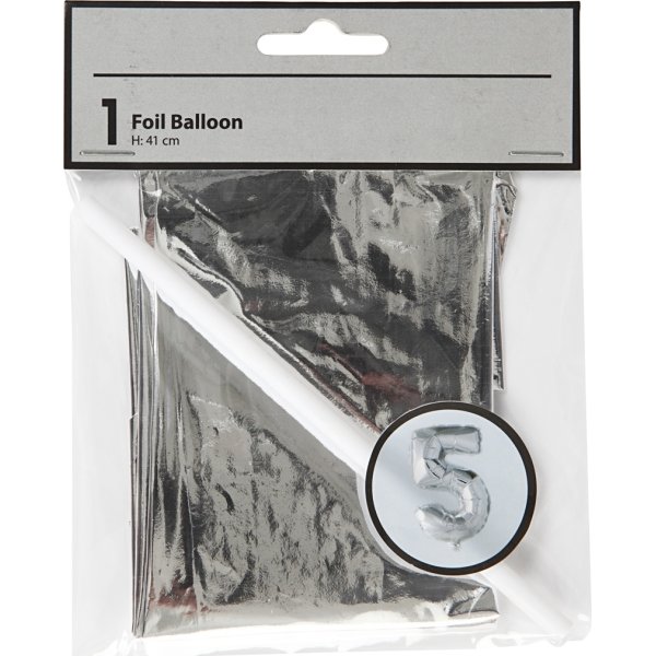 Folieballong Silver 5