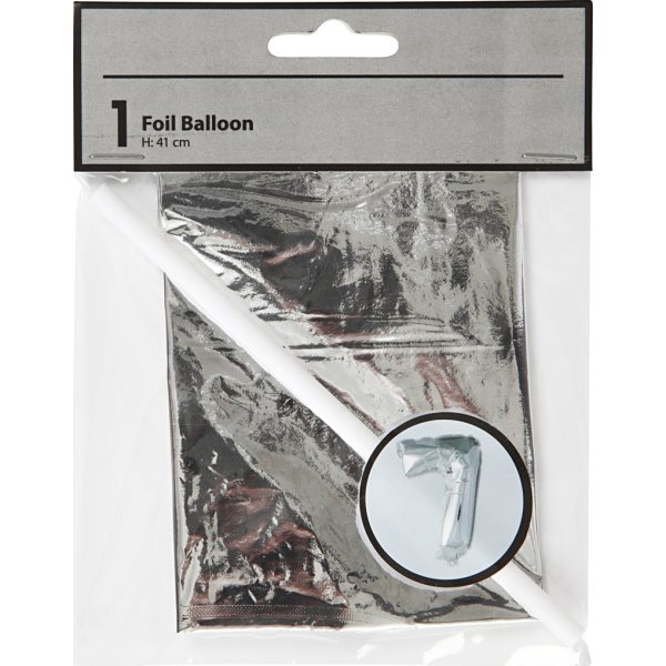 Folieballon, sølv, 7-tal