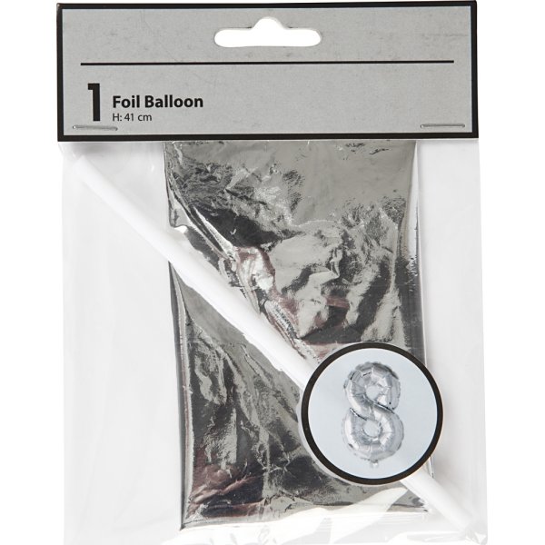 Folieballong Silver 8