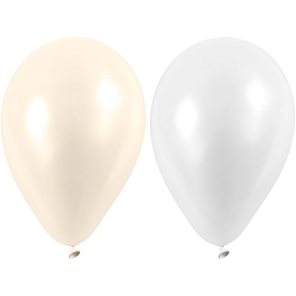 Ballonger 10 st Vit/pärlemor