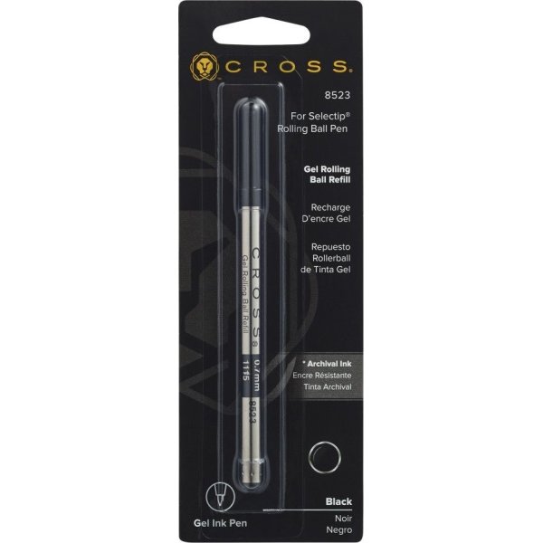 Cross rollerball refill, svart, medium