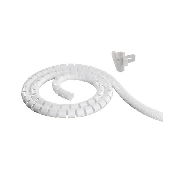 DELTACO kabelskjuler i nylon, 10m, hvid