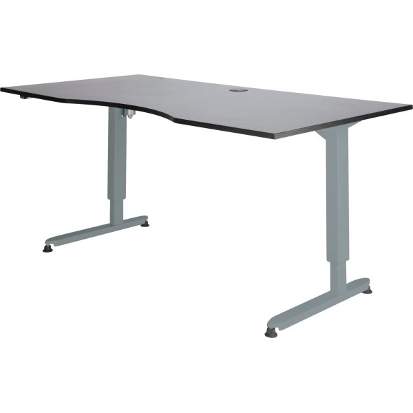 Stay hæve/sænkebord, 180x90 cm, grå/alu