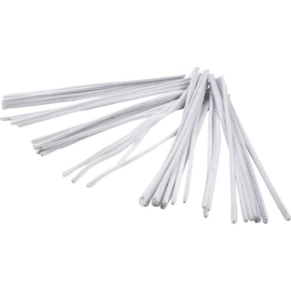Piprensare Chenille 6 mm 50 st Vit