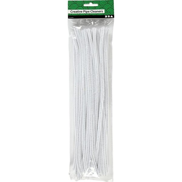 Piprensare Chenille 6 mm 50 st Vit