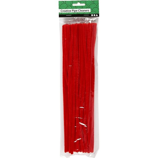 Piprensare Chenille 6 mm 50 st Röd