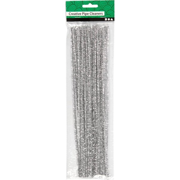 Piprensare Chenille 6 mm 24 st Silver