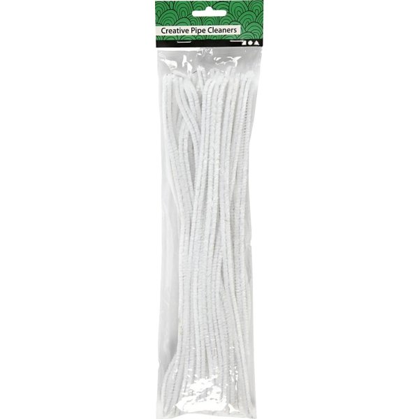 Piprensare Chenille 9 mm 25 st Vit
