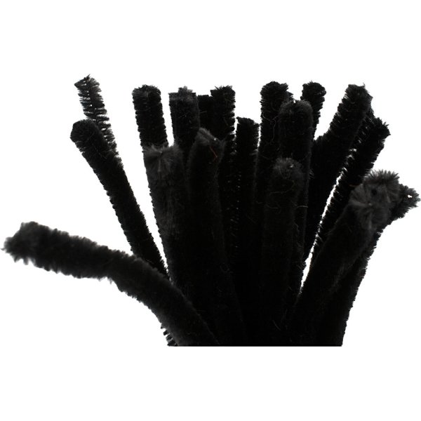 Piprensare Chenille 9 mm 25 st Svart
