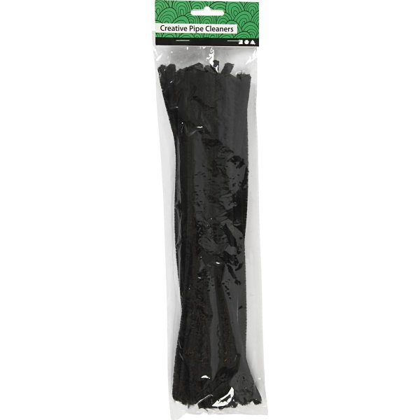 Piprensare Chenille 9 mm 25 st Svart