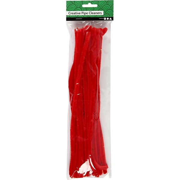 Piprensare Chenille 9 mm 25 st Röd