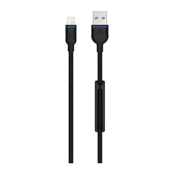UNISYNK premium lightning til USB kabel, 2m, sort
