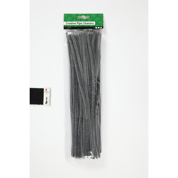 Piprensare Chenille 6 mm 50 st Grå