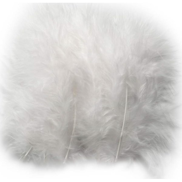 Pyntedun 5-12 cm, hvid, 15 stk