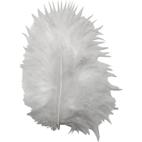 Pyntedun 5-12 cm, hvid, 15 stk