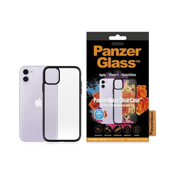 Panzerglass ClearCase sort cover til iPhone 11