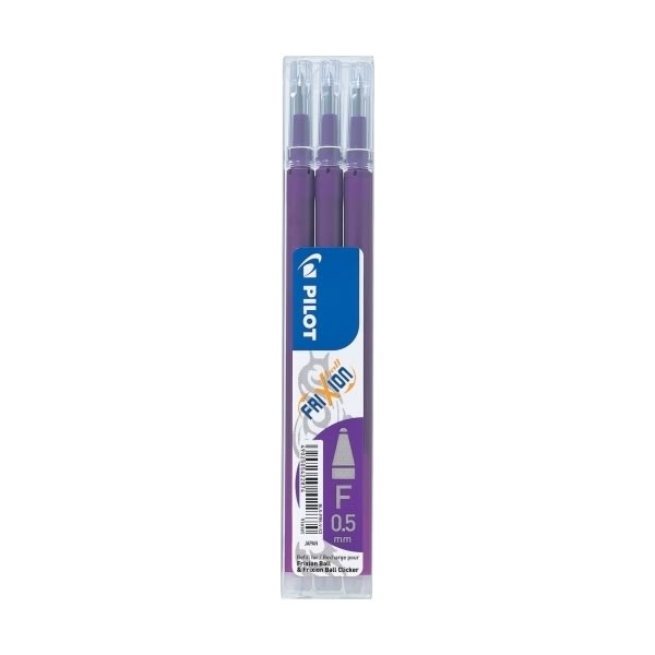 Pilot FriXion Clicker 0,5 Refill, violet, 3 stk.