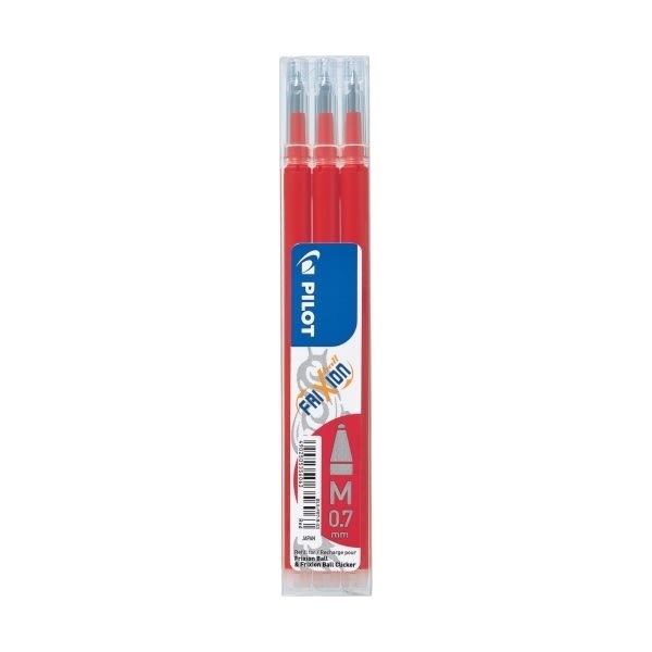 Pilot FriXion Clicker 0,7 Refill, rød, 3 stk.