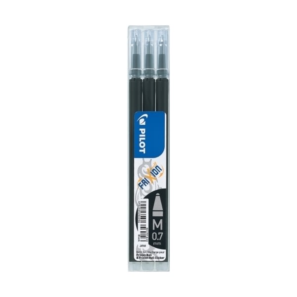 Pilot FriXion Clicker 0,7 Refill, sort, 3 stk.