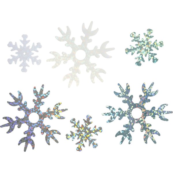 Paljetter snöflinga blå/vit/silver 30g