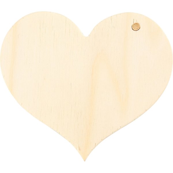 Hjärtformad ask av trä m. svängbart lock | 9x4 cm